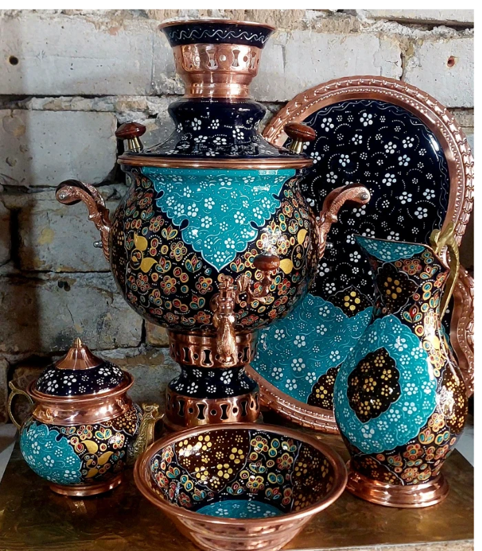 سماور مسی فیروزه ۴ لیتری 