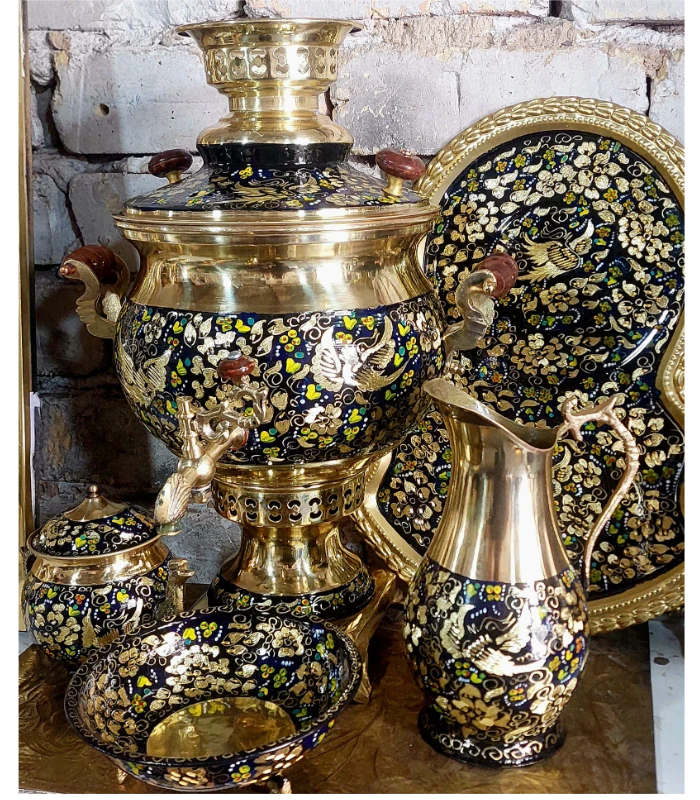 سماور ۶ لیتری الماس تراش گل مرغ